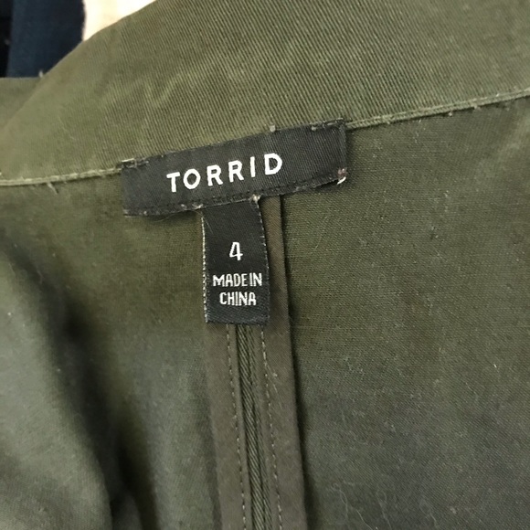🚫SOLD Torrid Mixed Fabric Olive Anorak Jacket - Picture 8 of 9